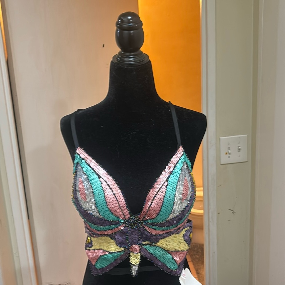 Brand new sparkling butterfly top